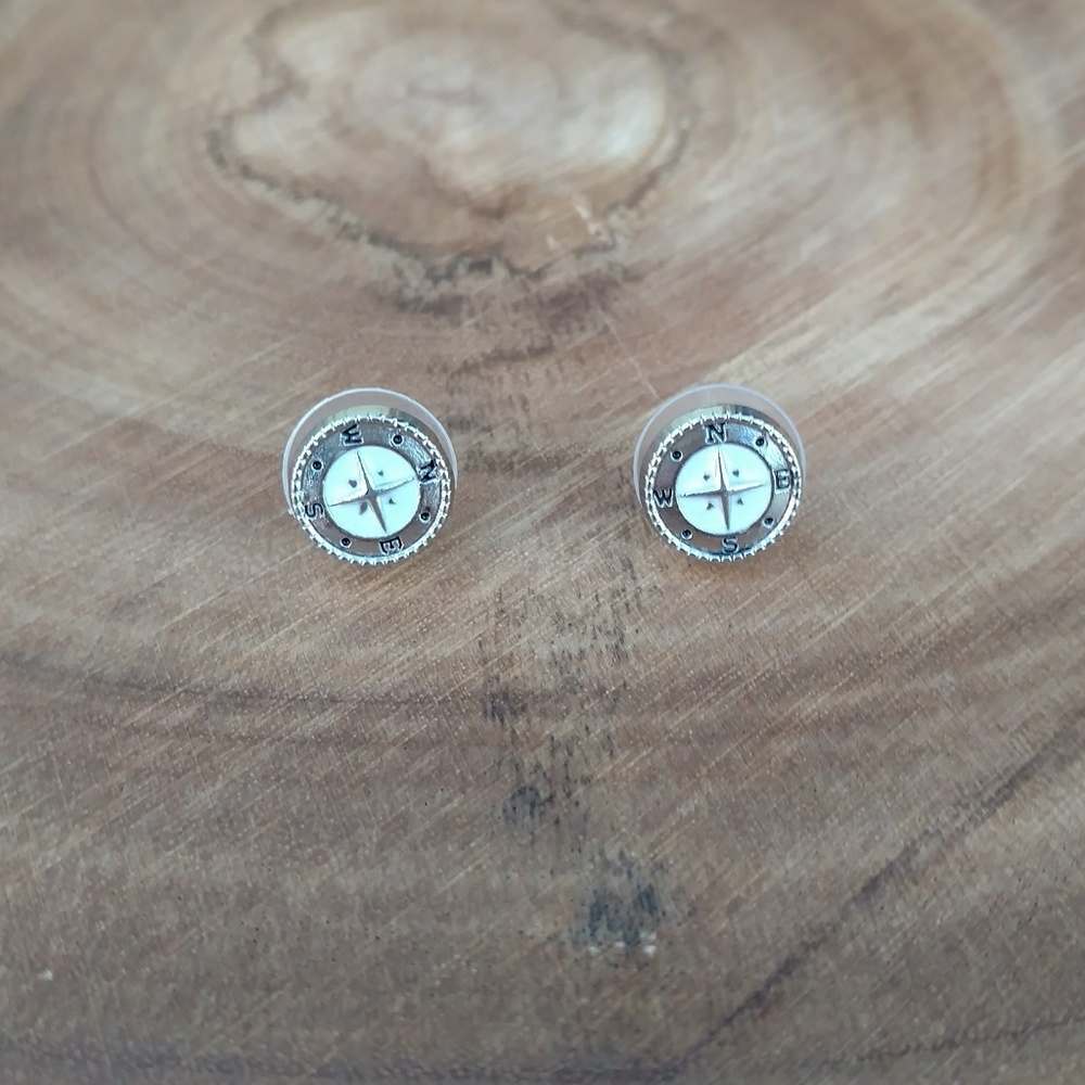 (3/$15) Compass rose earrings